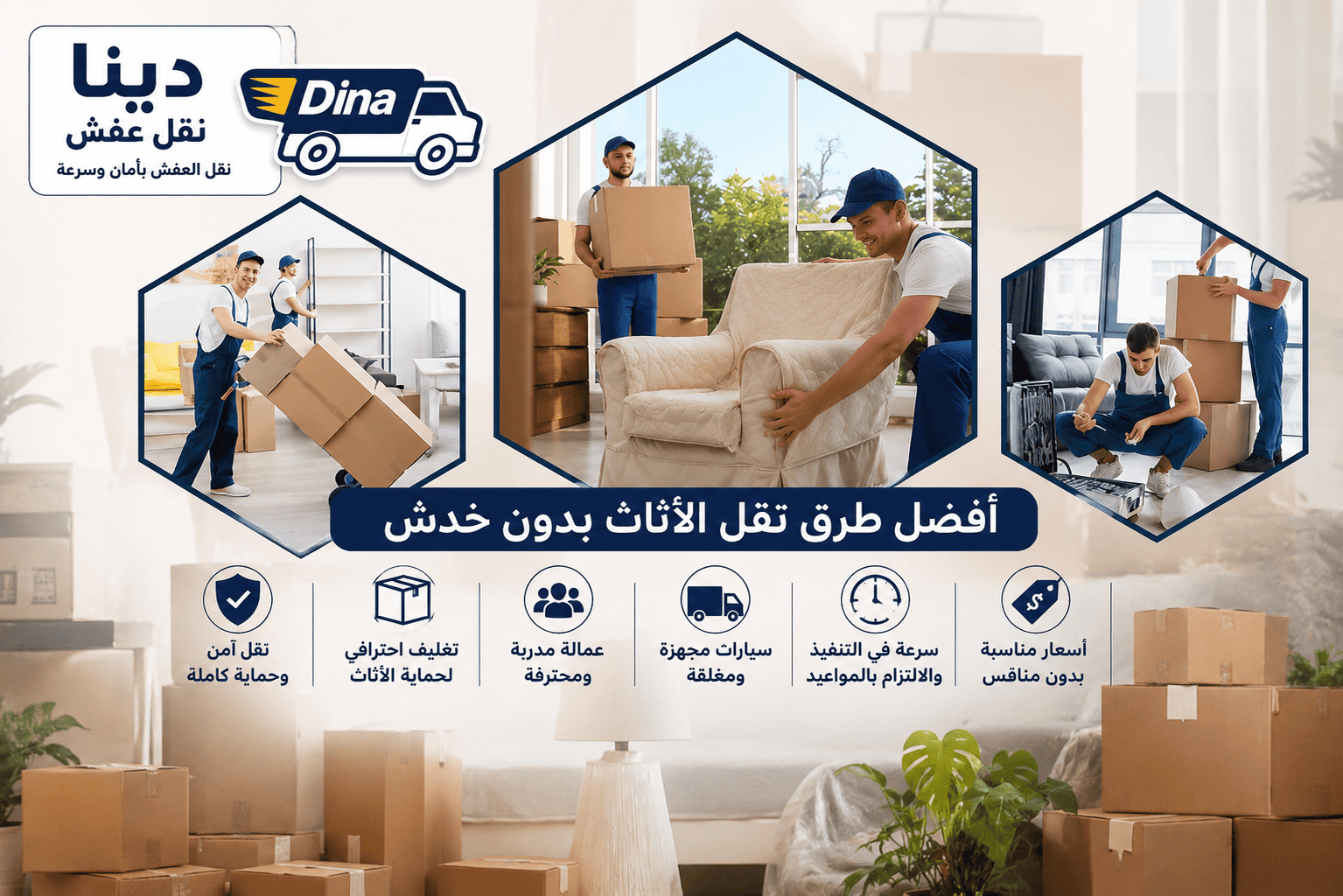 أفضل طرق نقل الاثاث بأمان 99%..أسرار اختيار أفضل شركة دينا نقل عفش بأسعار مناسبة